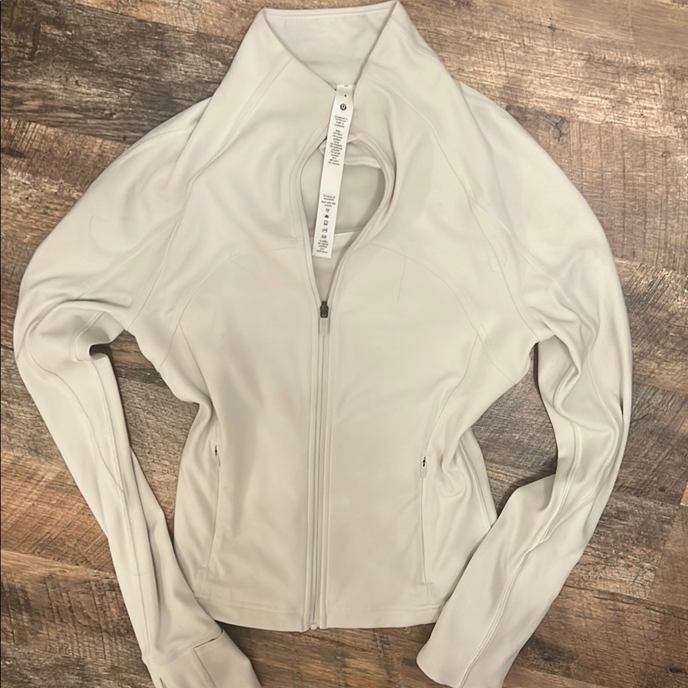 Lululemon Athletica White Ski Jacket with High Collar